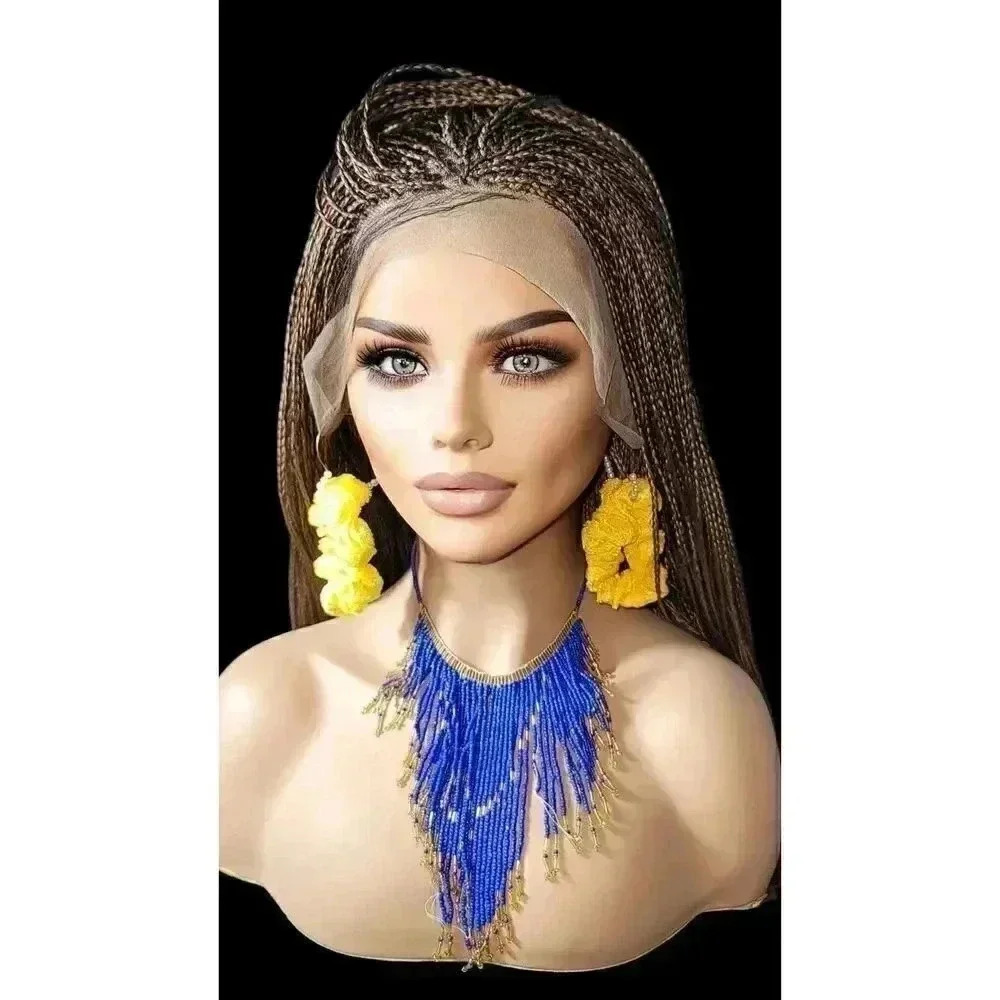 Premium Hand-Braided Wig Full Lace Wig Color #30 micro million braids - Picture 3 of 15